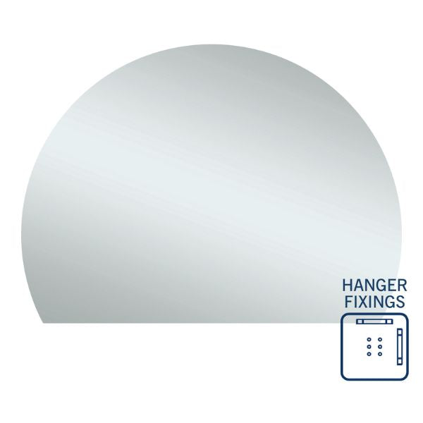 Thermogroup Ablaze Mirror D-Shaped Polished Edge Mirror 1500 x 1100mm