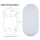 Thermogroup Pill Polished Edge Mirror Technical Drawing - The Blue Space