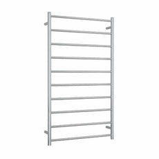 Thermorail 240V 10 Bar Ladder 750mm Round Heated Towel Rail Stainless Steel - The Blue Space