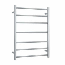 Thermogroup Thermorail 240V 7 Bar Round Heated Towel Rail Brushed Stainless Steel - The Blue Space
