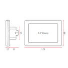 Thermogroup Thermotouch 4.3dC Dual Control Thermostat Technical Drawing - The Blue Space