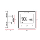 Thermogroup Thermotouch 9.2mG Glass Manual Thermostat Technical Drawing - The Blue Space
