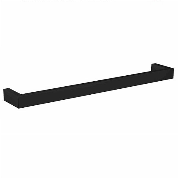 Thermorail Square Horizontal Single Bar Heated Towel Rail 832mm Matte Black | The Blue Space