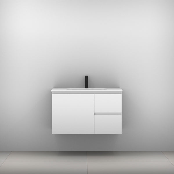 Timberline Carlo Vanity with Haven Dolomite Basin Top 900mm Centre Bowl - The Blue Space