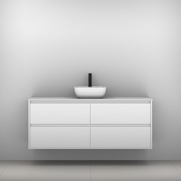 Timberline Grange Wall Hung Vanity with Silksurface Top & Basin 1500mm Single Bowl - The Blue Space