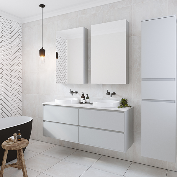 Timberline Grange Wall Hung Vanity with Silksurface Top & Basin - The Blue Space