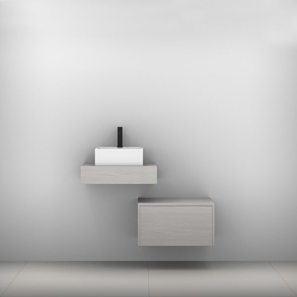 Timberline Milan Wall Hung Vanity with Above Counter Basin 600mm Single - The Blue Space