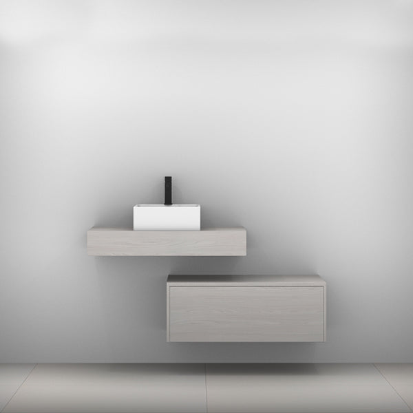 Timberline Milan Wall Hung Vanity with Above Counter Basin 900mm Single - The Blue Space