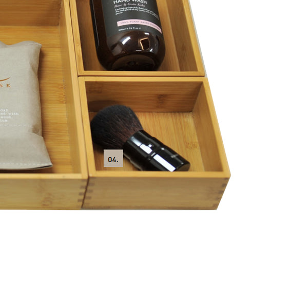 Timberline Modular Organiser System Bamboo Box 100mm x 100mm Vanity Accessories - The Blue Space