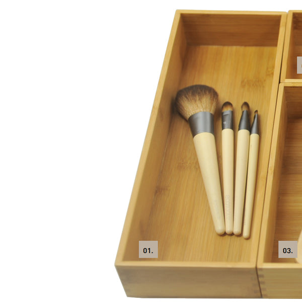 Timberline Modular Organiser System - Bamboo Box 100mm x 300mm - Vanity Accessories