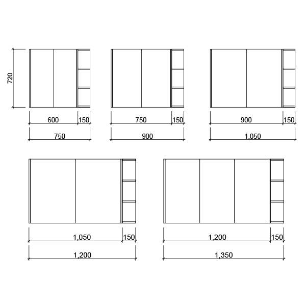 Timberline New York Shaving Cabinet Technical Drawing at The Blue Space