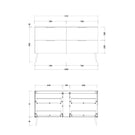 Timberline Sutherland House Deco Vanity 600mm Technical Drawing-The Blue Space