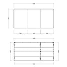 Timberline Sutherland House Shaving Cabinet 1500mm Technical Drawing - The Blue Space