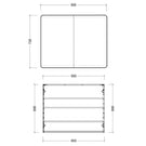 Timberline Sutherland House Shaving Cabinet 900mm Technical Drawing - The Blue Space