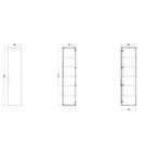 Timberline Sutherland House Tallboy 400mm Wall Hung Technical Drawing - The Blue Space
