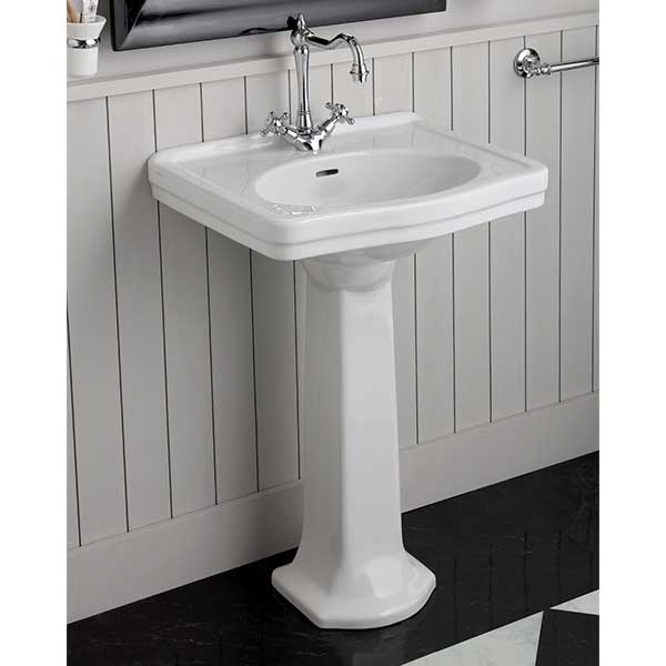 Turner Hastings Claremont 58 x 45 Basin And Pedestal Lifestyle Image - The Blue Space