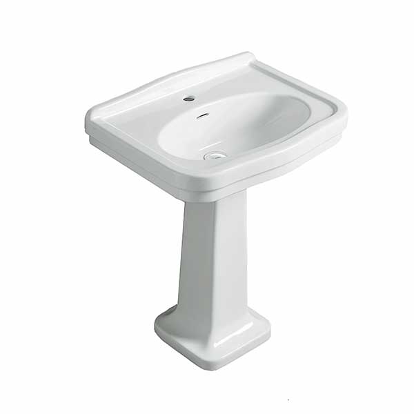 Turner Hastings Claremont 68 x 51 Basin And Pedestal 1TH White - The Blue Space