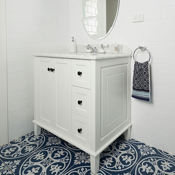 Turner Hastings Coventry 90 x 55 Vanity With White Marble Top - The Blue Space