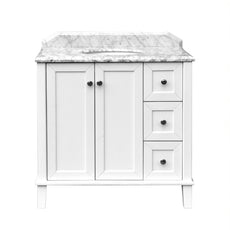 Turner Hastings Coventry 90 x 55 Timber Vanity With White Marble Top - The Blue Space