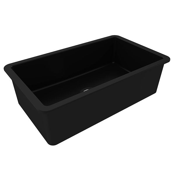 Turner Hastings Cuisine 81 x 48 Inset/Undermount Fine Fireclay Sink in Matte Black - Online at The Blue Space
