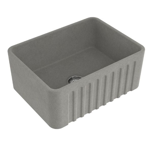 Turner Hastings 60 x 46 Fine Fireclay Concrete Look Butler Sink Ribbed - The Blue Space
