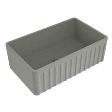 Turner Hastings 75 x 46 Fine Fireclay Concrete Look Butler Sink Ribbed - The Blue Space