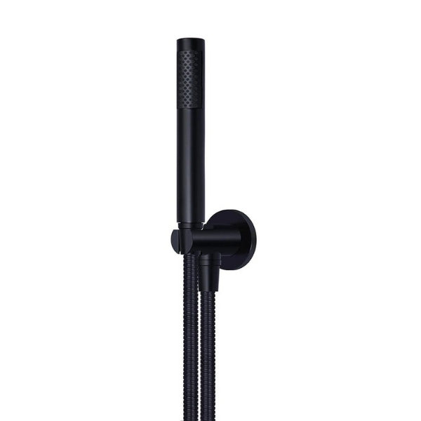 Meir Round hand shower on fixed bracket - matte black - The Blue Space