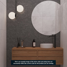 Thermogroup Ablaze Mirror D-Shaped Polished Edge Mirror 900 x 750mm in modern bathroom design - The Blue Space