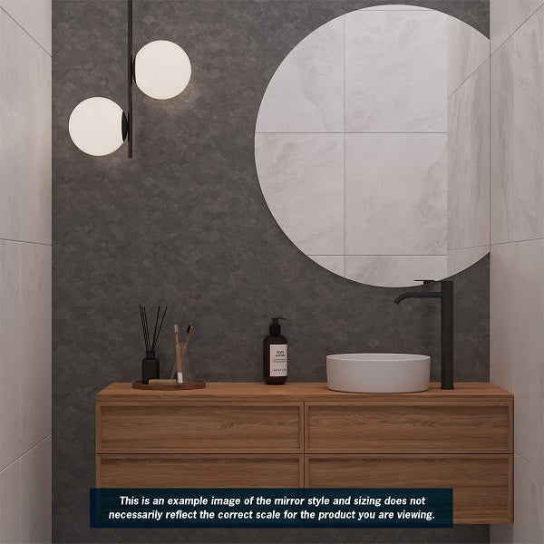 Thermogroup Ablaze Mirror D-Shaped Polished Edge Mirror 900 x 750mm