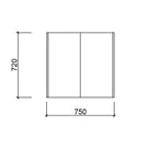 Technical Drawing - Timberline Denver Shaving Cabinet 750mm