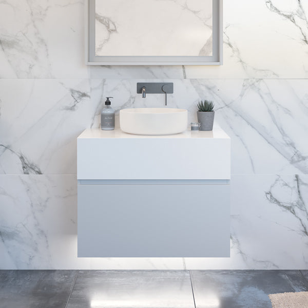 Timberline Kingsley Wall Hung Vanity 750mm - 1800mm with 200mm Top + Basin - The Blue Space