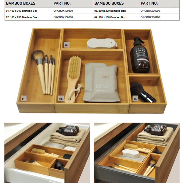 Timberline Modular Organiser System - Bamboo Box 100mm x 100mm