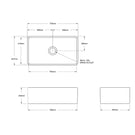 Technical Drawing - Turner Hastings Novi 75 x 46 Fine Fireclay Butler Sink - Matte Black