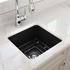 Turner Hastings Cuisine 46 x 46 Inset/Undermount Fine Fireclay Sink - Matte Black at The Blue Space