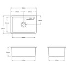 Turner Hastings Cuisine 48 x 68 Inset/Undermount Fine Fireclay Sink Technical Drawing