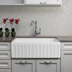 Turner Hastings Novi 75 x 46 Fireclay Single Butler Sink, Universal Flat or Ribbed