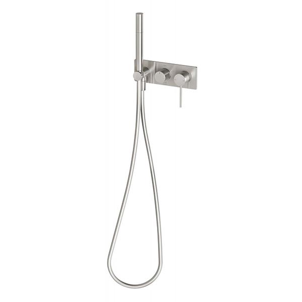 Phoenix Vivid Slimline Wall Shower System - Brushed Nickel Online at The Blue Space