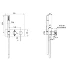 Technical Drawing - Phoenix Vivid Slimline Wall Shower System - Matte Black