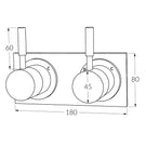 Sussex Voda Dual Mixer System Chrome Technical Drawing - The Blue Space