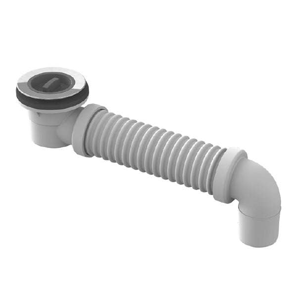 Art Plastics Bath Connector Flexible 40mm CP-White by Bounty Brassware - The Blue Space