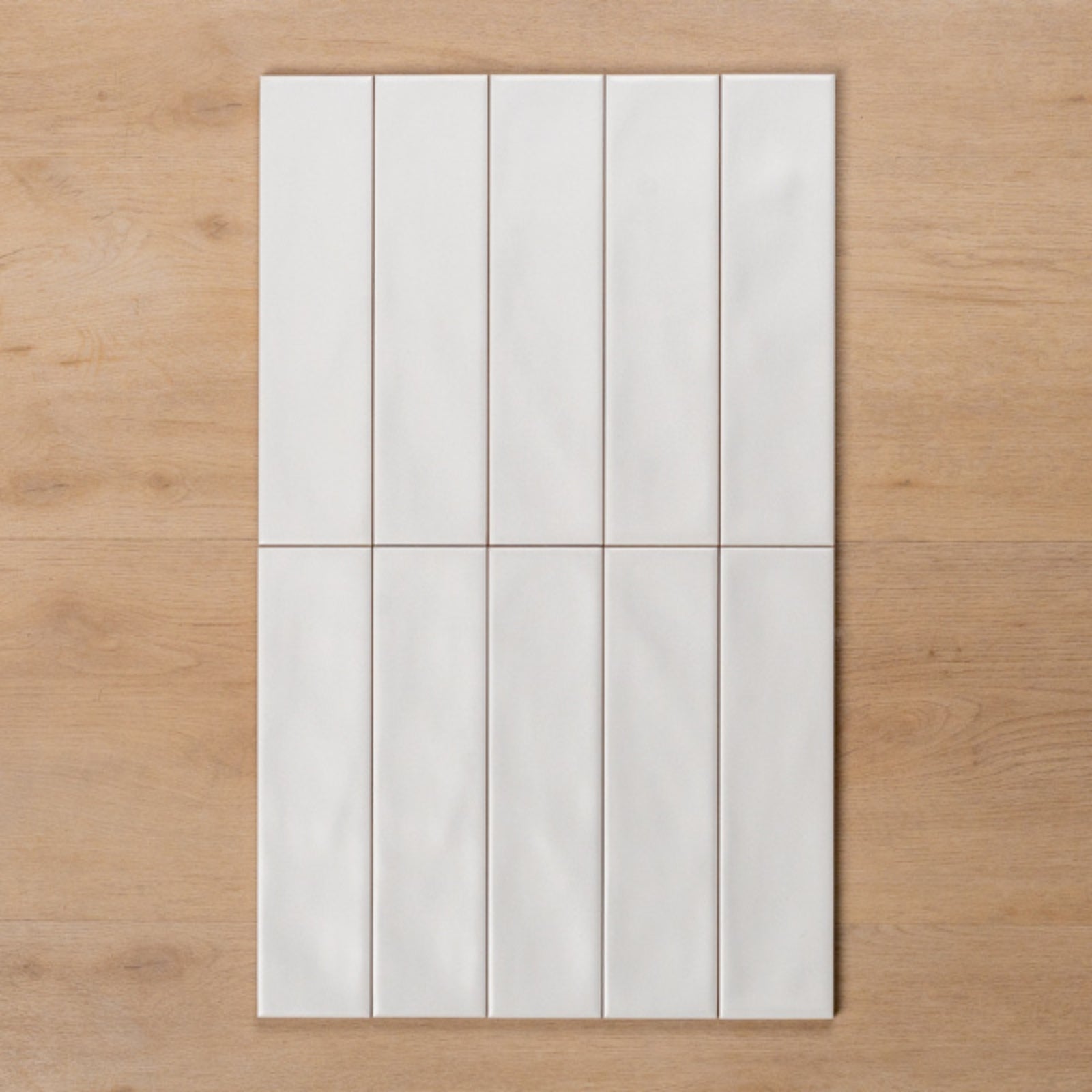 Faces Whitehaven White Wavy Satin Ceramic Subway Tile 68x280mm HAMWHS13 - The Blue Space