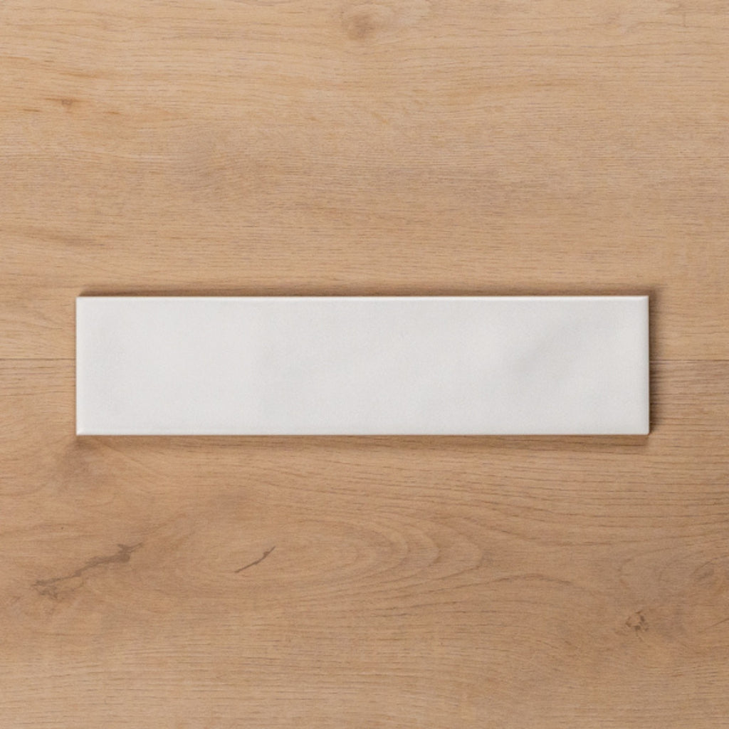 Whitehaven White Wavy Satin Ceramic Subway Tile 68x280mm