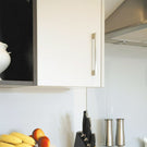Zanda Marco Brushed Nickel Cabinet Handle in white kitchen online at The Blue Space