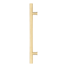 Zanda Satin Brass Round Pull Handle - Straight Pair | Brushed Gold Handles Online at The Blue Space
