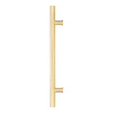 Zanda Satin Brass Round Pull Handle - Straight Pair | Brushed Gold Handles Online at The Blue Space