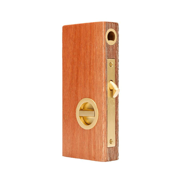 Zanda Visca Cavity Slider Door Handle Privacy Door Handle Set Satin Brass